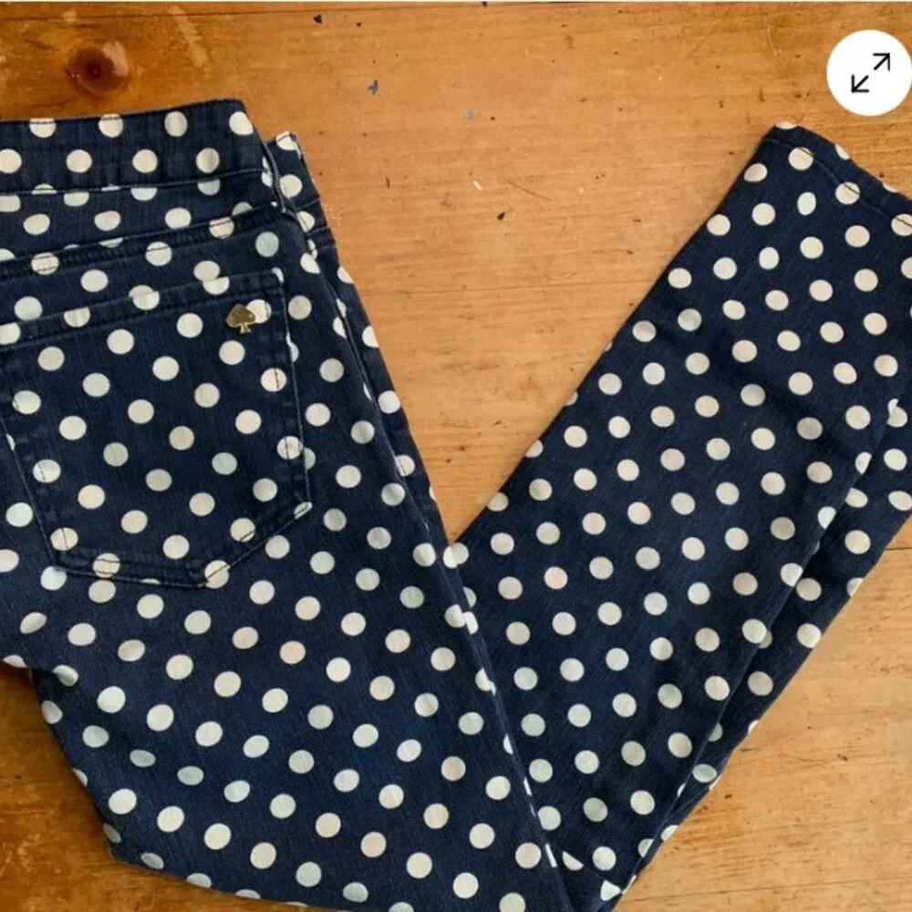 KATE SPADE Polka-Dot 'Broome Street' Jeans NWOT sz 30 - Picture 7 of 8